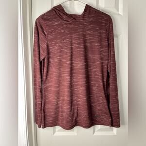 Nike Dri Fit Athletic Burgundy Brown lightweight Hoodie Top size Medium